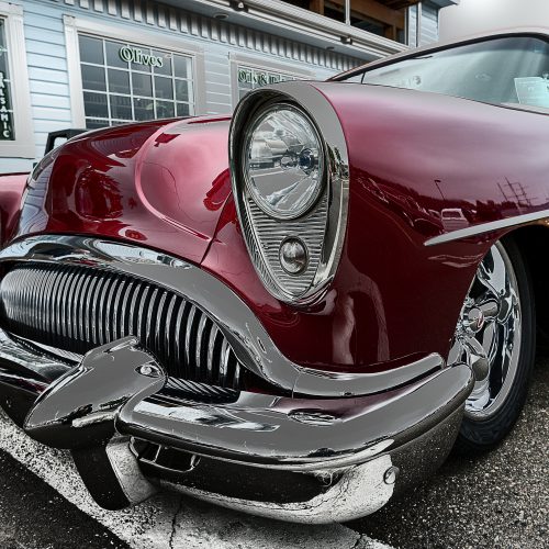 A perfect old red Buick